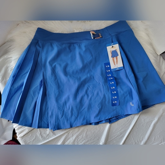 NEW- Lole Blue Pleated Mini Skort, Size Large - Picture 3 of 4